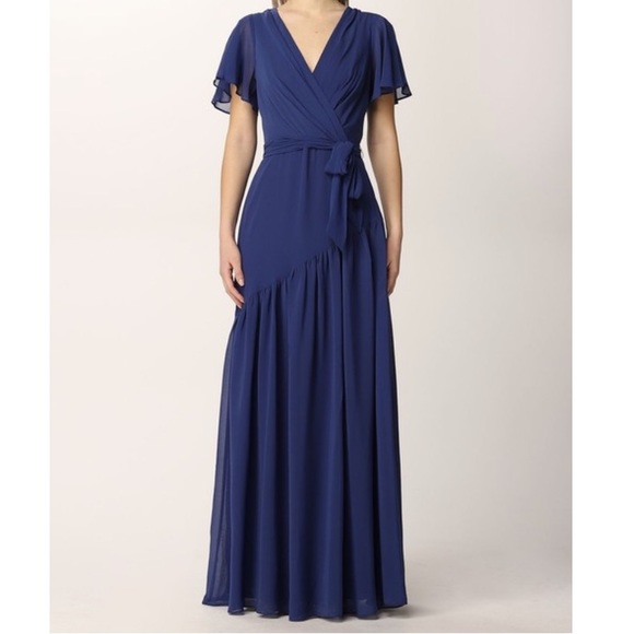 Lauren Ralph Lauren Crinkled Georgette Gown - Picture 3 of 15